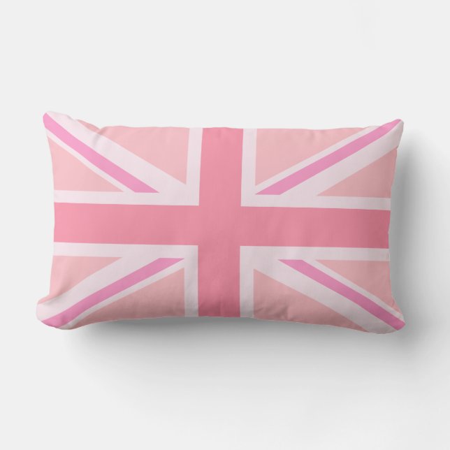 Coussin Rectangle Union Jack rose/drapeau (Recto)