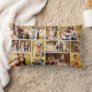 Coussin Rectangle Unique 12 photo Collage minimaliste simple