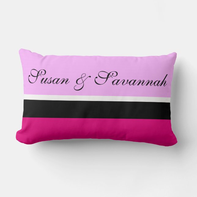 Coussin Rectangle Uniquement Arrière - plan couleur - rose clair + v (Recto)