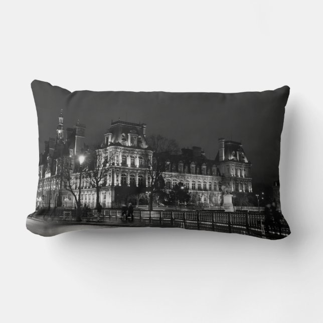 Coussin Rectangle Urbain, moderne photo de vie nocturne parisienne (Recto)