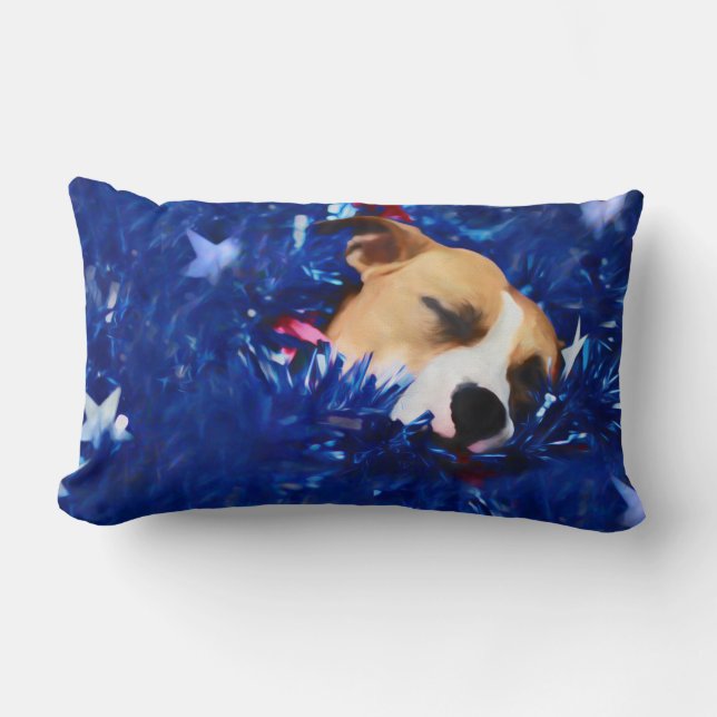Coussin Rectangle USA Patriotique Chien American Pit Bull Terrier (Recto)
