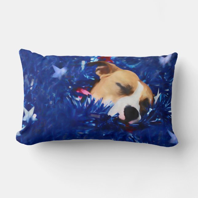 Coussin Rectangle USA Patriotique Chien American Pit Bull Terrier (Recto)