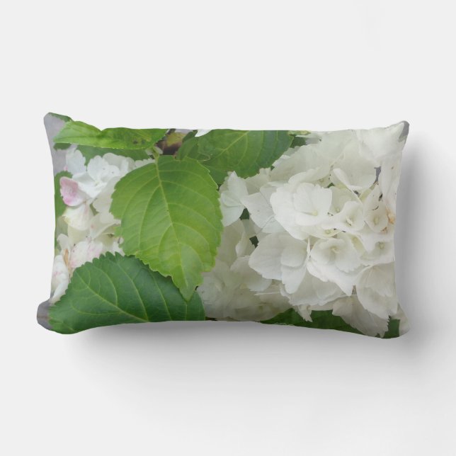 Coussin Rectangle Usines de jardin blanches de nature de vert de (Recto)