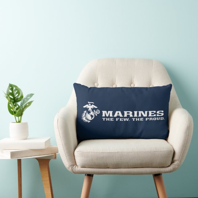 Coussin Rectangle USMC Les rares Logo Fiers - Blanc (Chaise)