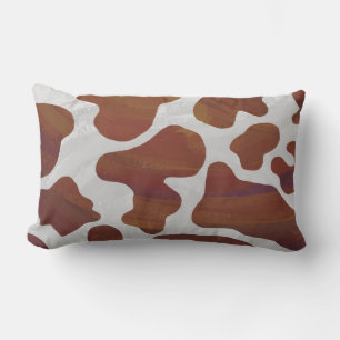Coussin Rectangle Vache Marron et Blanc Imprimé
