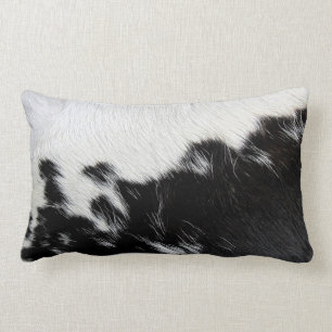 Coussin Rectangle Vache noire et blanche cachée