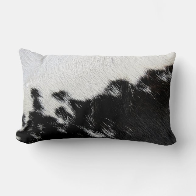 Coussin Rectangle Vache noire et blanche cachée (Recto)