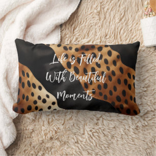 Coussin Rectangle Vachette blanche à crème Brown noire