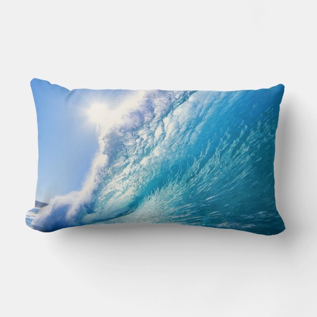 Coussin Rectangle Vague bleue (Recto)