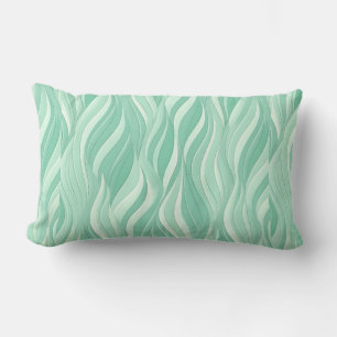 Coussin Rectangle Vagues Abstraites vert menthe