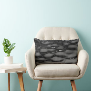 Coussin Rectangle Vagues d'eau noire