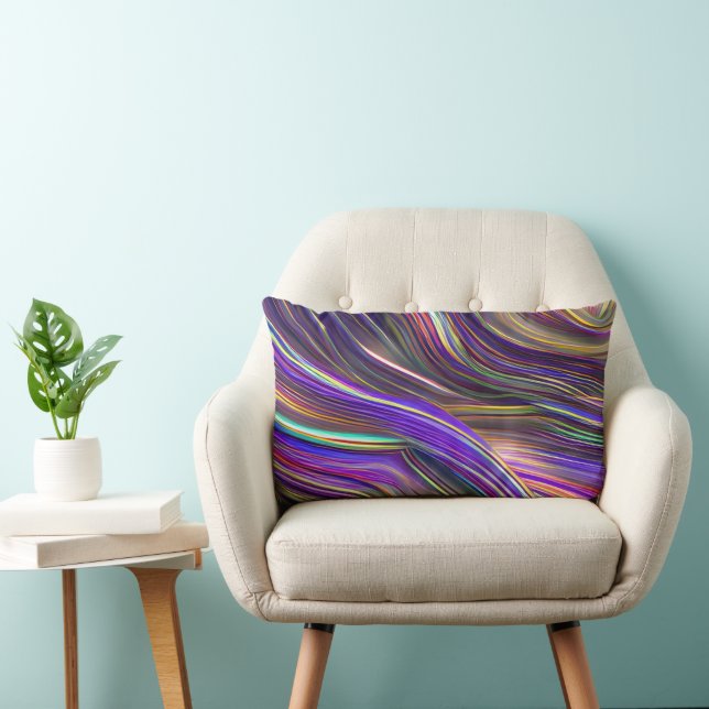 Coussin Rectangle Vagues fracturées du paysage marin Abstrait 24 (Chaise)