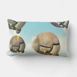 Coussin Rectangle Vaisseau spatial volant à travers une planète