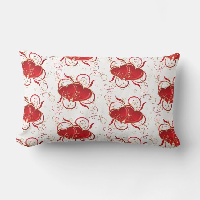Coussin Rectangle Valentine Coeurs Jeu d'oreiller (Recto)