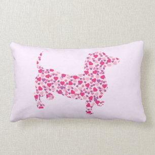Coussin Rectangle Valentine Dachshund Hearts