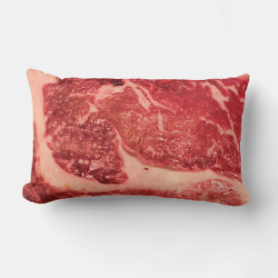 Coussin Rectangle Vapeur de Ribeye de viande crue