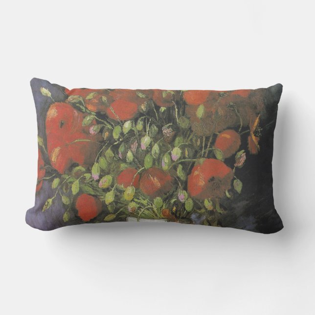 Coussin Rectangle Vase par Red Poppies Vincent van Gogh (Recto)