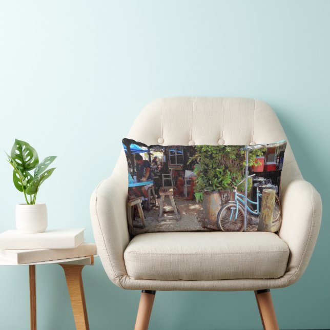 Coussin Rectangle Vélo bleu (Chaise)