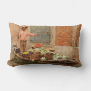 Coussin Rectangle Vendeur de légumes à Venise (par Vincenzo Caprile)