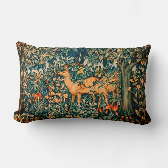Coussin Rectangle VERDURE, LES ANIMAUX FORESTIERS FONT DE LA Tapisse (Recto)