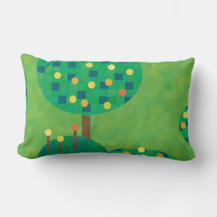 Coussin Rectangle verger d'agrumes ou jardin