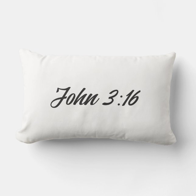 Coussin Rectangle Verset biblique Jean 3:16 (Recto)