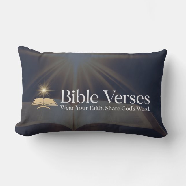 Coussin Rectangle Versets de la Bible Portez Votre Foi Bible Ouverte (Recto)