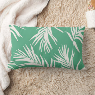 Coussin Rectangle Vert blanc Tropical Feuilles Beach Décor à la mais