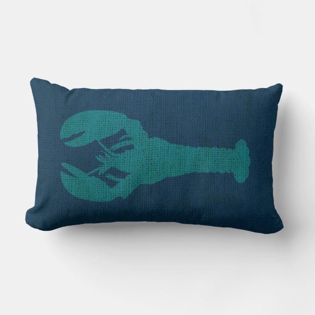 Coussin Rectangle Vert bleu d'océan de homard (Recto)
