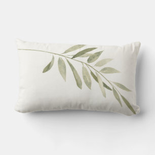 Coussin Rectangle Vert Botanique Moderne Boho Sage Aquarelle Feuille