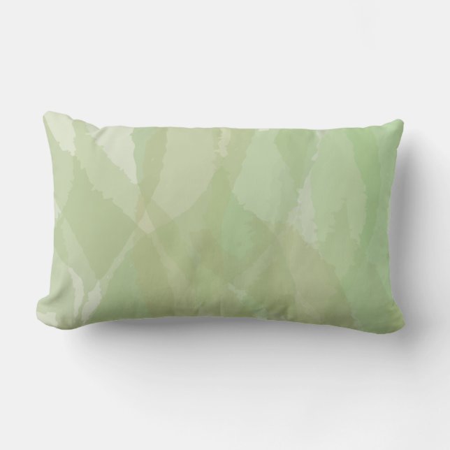 Coussin Rectangle Vert, cool, aquarelle tendance motif abstrait (Recto)