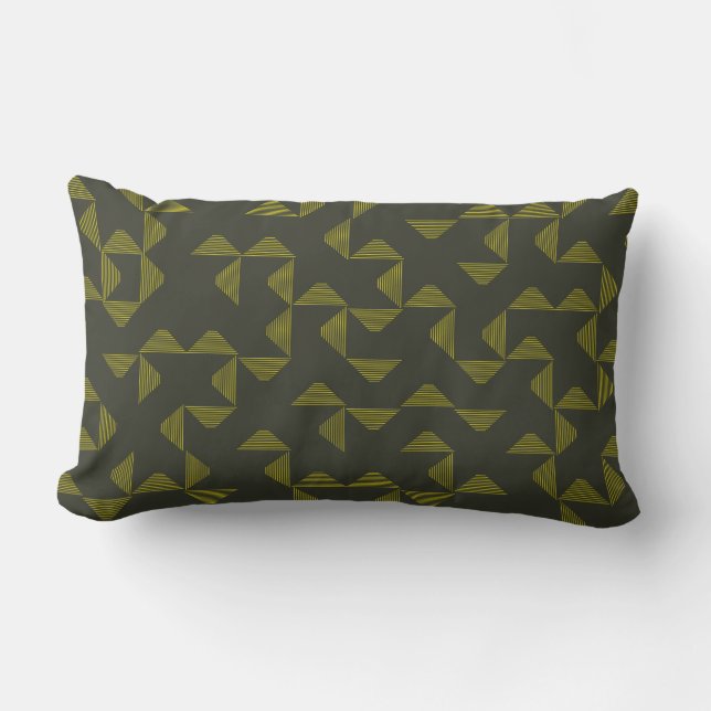 Coussin Rectangle Vert, cool, unique, triangles tendance motif (Recto)
