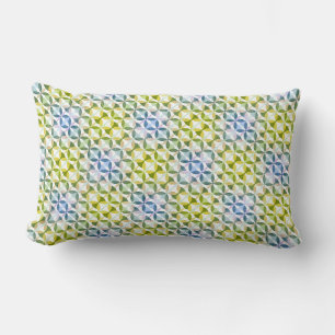 Coussin Rectangle Vert et bleu Motif moderne
