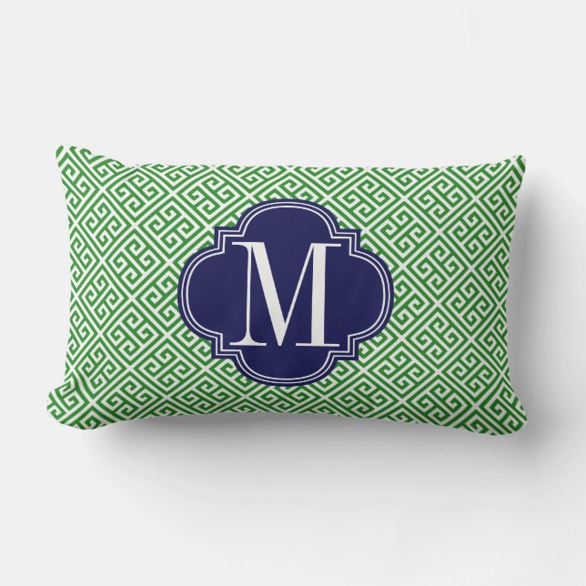 Coussin Rectangle Vert Girly et coutume grecque de motif principal (Recto)