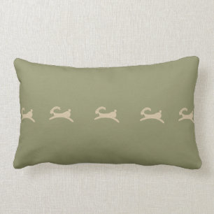 Coussin Rectangle Vert olive de lapin primitif