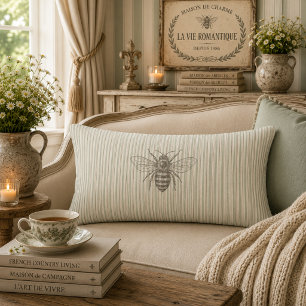 Coussin Rectangle Vert sauge abeille vintage   Campagne française ru