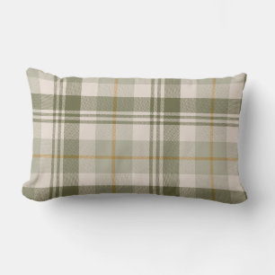 Coussin Rectangle Vert sauge carreau neutre