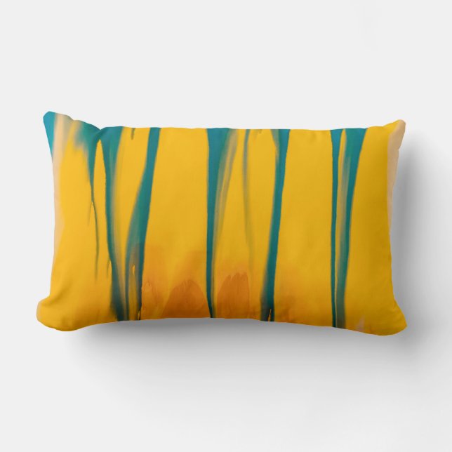 Coussin Rectangle Vêtements jaunes et bleus (Recto)