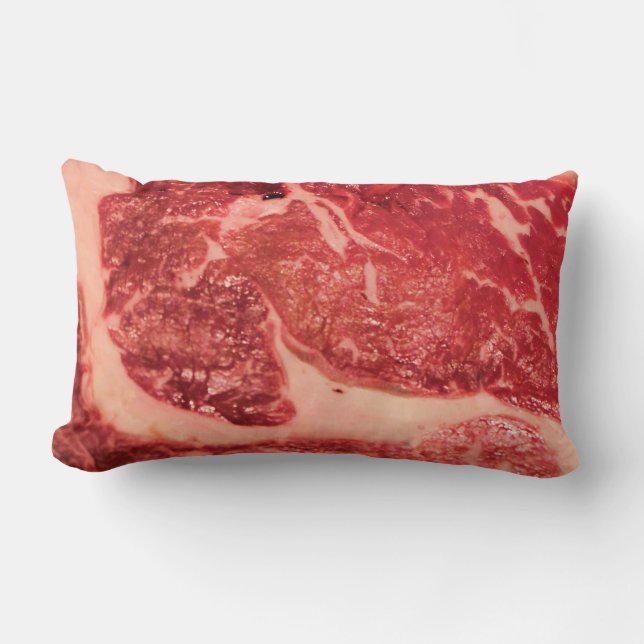 Coussin Rectangle Viande Rouge Crue de Qualité Supérieure | Photo Ma (Recto)