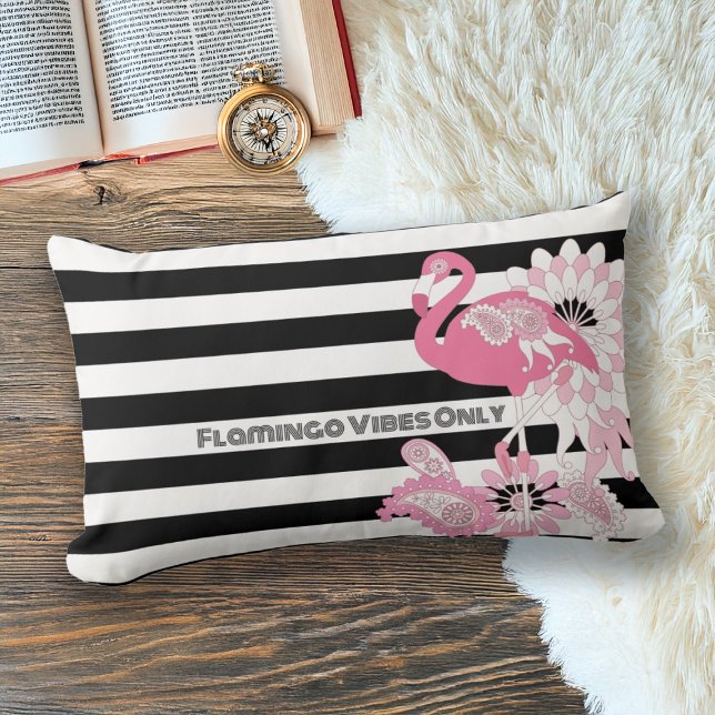 Coussin Rectangle Vibes de Flamant rose uniquement Flamant rose en b (Créateur téléchargé)