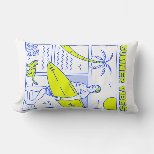 Coussin Rectangle Vibes d'été (Recto)