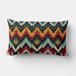 Coussin Rectangle Vibrant Motif tribal Chevron