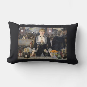 Coussin Rectangle Victorian Barmaid Girl at Folies Bergere, France