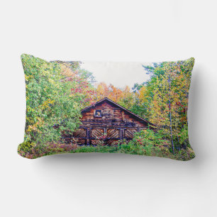 Coussin Rectangle Vieille grange à l'automne