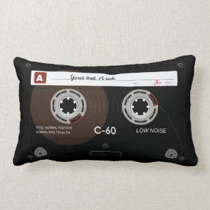 Coussin Rectangle Vieille rétro cassette de musique MixTape