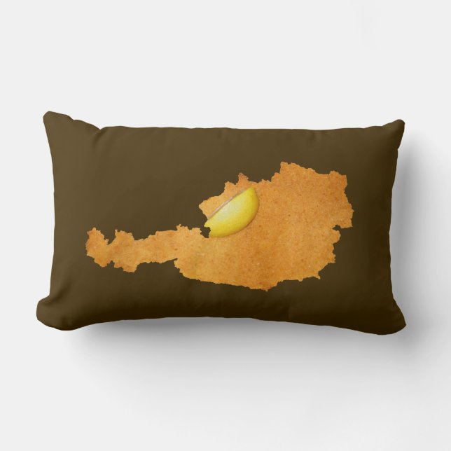Coussin Rectangle Viennese Schnitzel - Carte De L'Autriche (Recto)