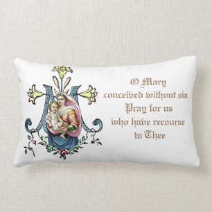 Coussin Rectangle Vierge catholique Marie Bébé Jésus Religieux catho