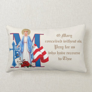 Coussin Rectangle Vierge catholique Marie Bébé Jésus Religieux catho