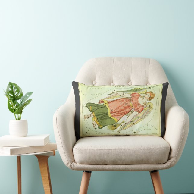 Coussin Rectangle Vierge Vierge Antique Constellation Miroir d'Urani (Chaise)