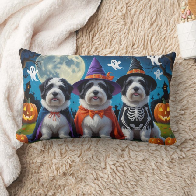 Coussin Rectangle Vieux bergers anglais Citrouille Halloween Funny (Couverture)